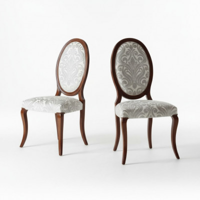 Chaise de salle à manger de luxe Chaise de cuisine Chaise de salle à manger Chaises de salle à manger Siège en tissu Bois Marron