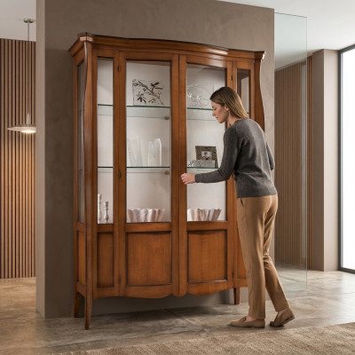 Vitrine Armoires Vitrines Armoire Bois Verre Meubles Salon Classique Buffet