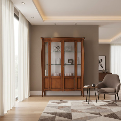 Vitrine Armoires Vitrines Armoire Bois Verre Meubles Salon Classique Buffet