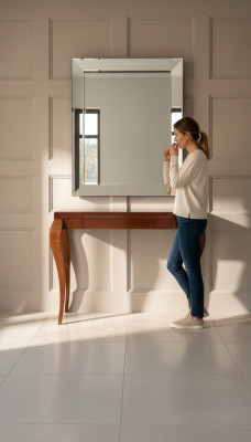 Console table Table Console table en bois de luxe marron design classique nouveau