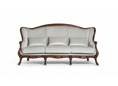 Canapé trois places en tissu de luxe gris pour le salon classique marron neuf
