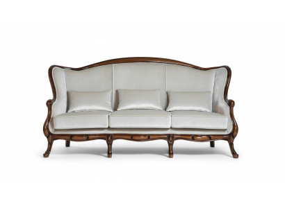 Canapé trois places en tissu de luxe gris pour le salon classique marron neuf