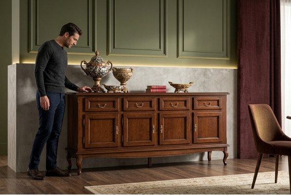 Enfilade Commode Armoires Commodes Armoires en bois Salon buffets xxl Brun