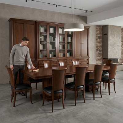 Haute qualité Ensemble de table de conférence Table 10x Chaises Meubles Tables en bois Bureau Luxe