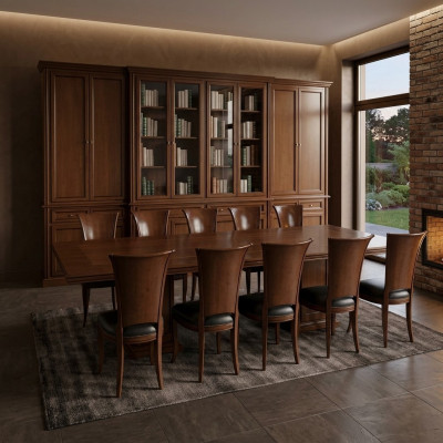 Haute qualité Ensemble de table de conférence Table 10x Chaises Meubles Tables en bois Bureau Luxe
