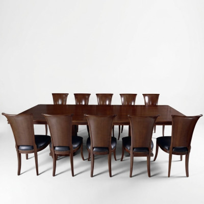 Haute qualité Ensemble de table de conférence Table 10x Chaises Meubles Tables en bois Bureau Luxe