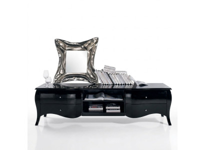 Meuble TV buffet armoire télé bas étagères salon bois noir commodes tables