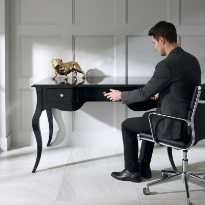 Bureau noir style bureau table bureaux baroque rococo tables en bois