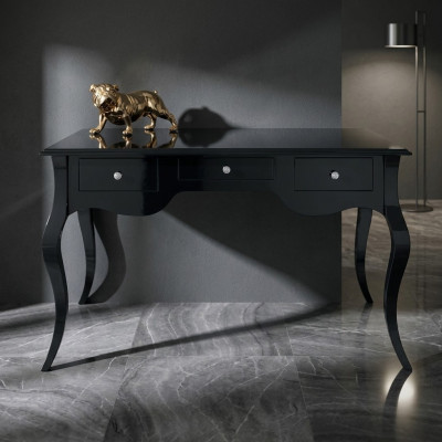 Bureau noir style bureau table bureaux baroque rococo tables en bois