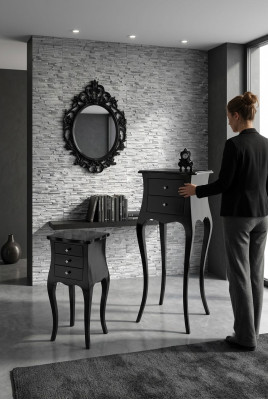 Table d'appoint Table basse Tables Salon de luxe Noire Table Meubles classiques