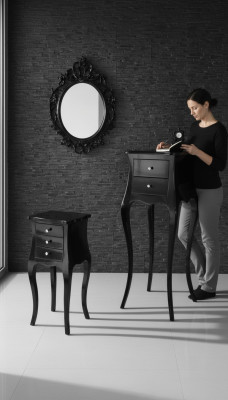 Table d'appoint de luxe Table basse Tables Salon Table noire Meubles classiques