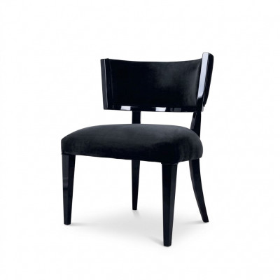 Chaise de salle à manger Chaise Fauteuil Fauteuil Design Chaises Fauteuil Siège Bois Luxe Noir