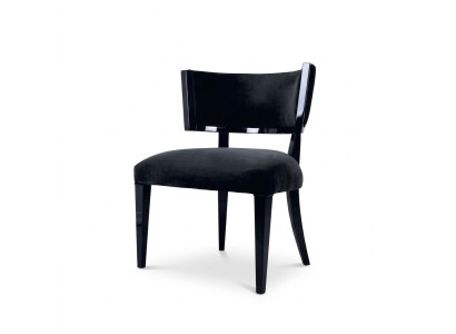 Chaise de salle à manger Chaise Fauteuil Fauteuil Design Chaises Fauteuil Siège Bois Luxe Noir