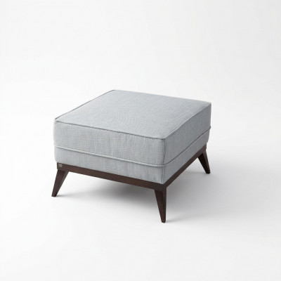 Tabouret Pouf en polyester Repose-pieds Salle de séjour Siège Tissu Gris Luxe Siège Mobilier