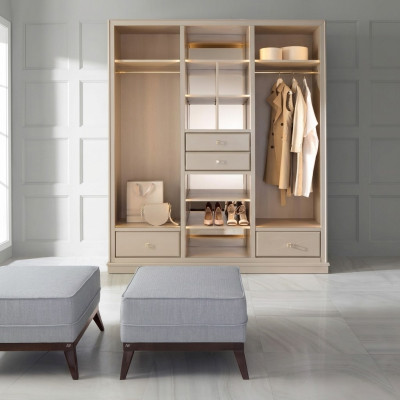 Armoire ouverte Armoire de chambre Armoire pour dressing Mobilier Armoire en bois beige