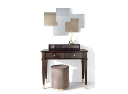 Coiffeuse Tabouret consoles Table de luxe en bois Secrétaire marron Chambre à coucher 2 pièces