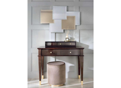 Coiffeuse Tabouret consoles Table de luxe en bois Secrétaire marron Chambre à coucher 2 pièces