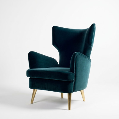 Fauteuil à ailes Fauteuil de club Fauteuil de cocktail Fauteuil de salon de luxe Siège Vert in living room