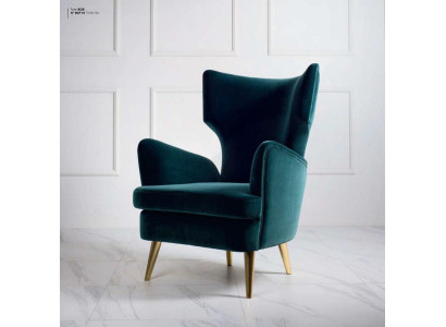 Fauteuil à ailes Fauteuil de club Fauteuil de cocktail Fauteuil de salon de luxe Siège Vert in living room