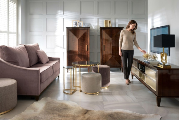 Salon Suite Canapé Tabouret Armoire Meuble télé en bois de luxe Canapés Ensembel de 7 pièces neuf