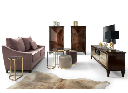 Salon Suite Canapé Tabouret Armoire Meuble télé en bois de luxe Canapés Ensembel de 7 pièces neuf