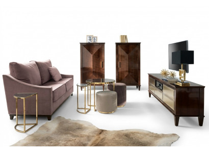 Salon Suite Canapé Tabouret Armoire Meuble télé en bois de luxe Canapés Ensembel de 7 pièces neuf