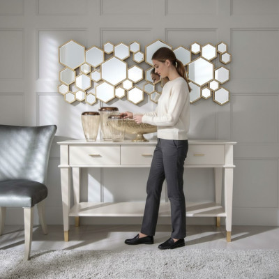 Console-table Coiffeuse Table console Bois de luxe Chambre blanche moderne