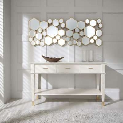 Console-table Coiffeuse Table console Bois de luxe Chambre blanche moderne