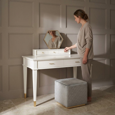 Coiffeuse Table console Table de console en bois de luxe Blanc Chambre Moderne