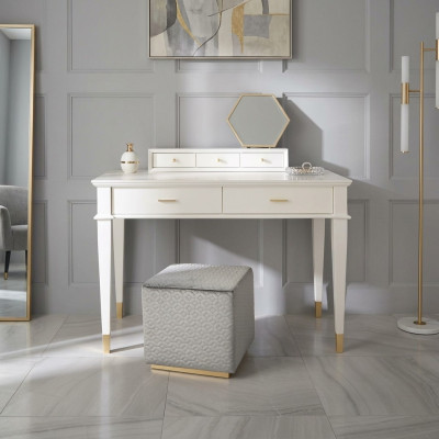 Coiffeuse Table console Table de console en bois de luxe Blanc Chambre Moderne