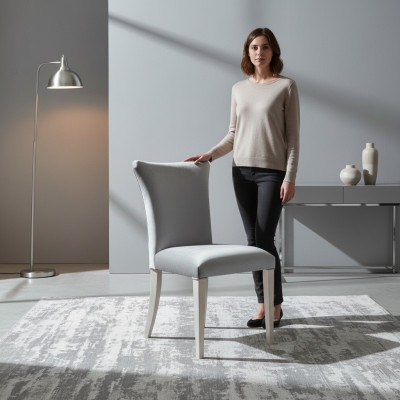 Salle À Manger Chaise Chaise Assise Fauteuil Chaises Salle À Manger Bois Argent Moderne Luxe Nouveau