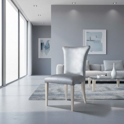 Salle À Manger Chaise Chaise Assise Fauteuil Chaises Salle À Manger Bois Argent Moderne Luxe Nouveau
