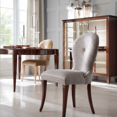 Chaise de salle à manger de luxe Chaise Fauteuil Siège Chaises de salle à manger Bois Moderne Gris