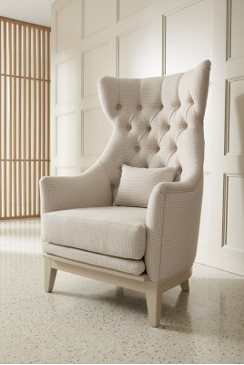 Fauteuil à oreilles Fauteuil club Fauteuil Chesterfield de luxe 2 places Siège Salon neuf