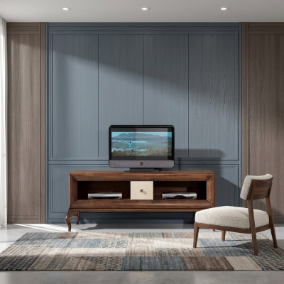 meuble de télévision TV-Lowboard Sideboard Table Bois Salon Marron Mobilier Télévision neuf
