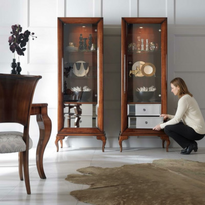 Vitrine Armoires Vitrines Bois Luxe Salon Mobilier Armoire Marron Baroque nouveau