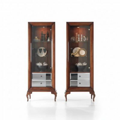 Vitrine Armoires Vitrines Bois Luxe Salon Mobilier Armoire Marron Baroque nouveau