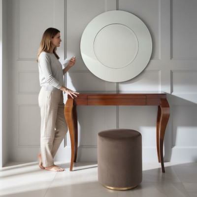 Consoles Table Tabouret Coiffeuse Buffet Bois Marron Meubles Tables Ensemble de 2 pièces.