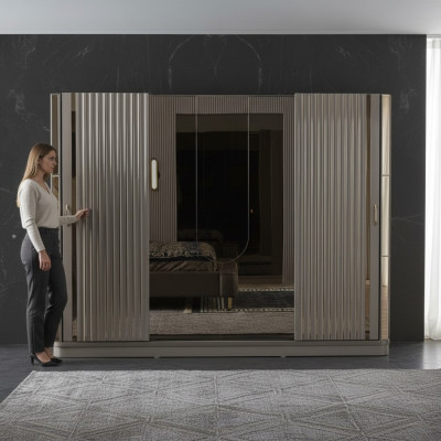 Armoire Armoire en bois Armoire Chambre Armoires de luxe Marron