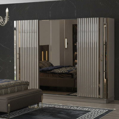 Armoire Armoire en bois Armoire Chambre Armoires de luxe Marron