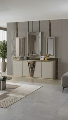 Buffet Commode Salon Bois Moderne Beige Luxe Cabinets Design