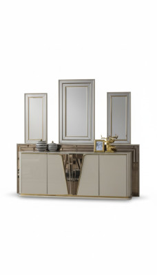 Buffet Commode Salon Bois Moderne Beige Luxe Cabinets Design