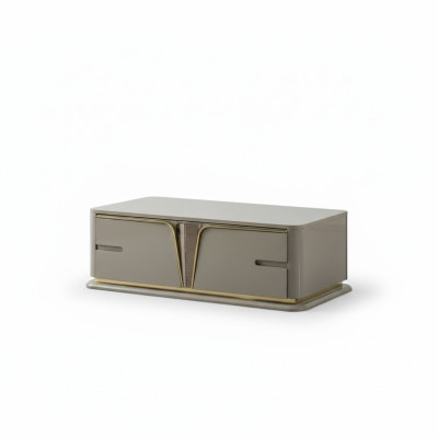 Table basse moderne en acier inoxydable pour le salon, mobilier en bois de design beige