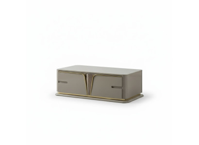 Table basse moderne en acier inoxydable pour le salon, mobilier en bois de design beige