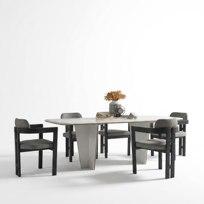 Table à manger Table à manger Salle à manger Coin repas Table Bois Moderne Blanc Salle à manger Luxe