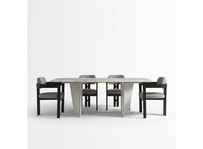 Salle à manger Ensemble Salle à manger Table à manger Chaises de luxe Espace repas 5 pièces Blanc