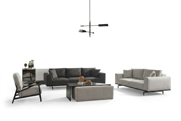 Ensemble complet de canapé canapés fauteuil canapé gris set set 4 pièces