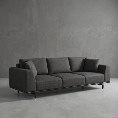 Canapé 4 places Canapés 4 places Design moderne Gris Tissu Polyester nouveau
