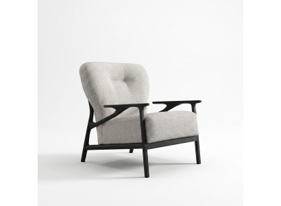 Fauteuil Wing Chair Moderne en Tissu Polyester Blanc Design pour Salon