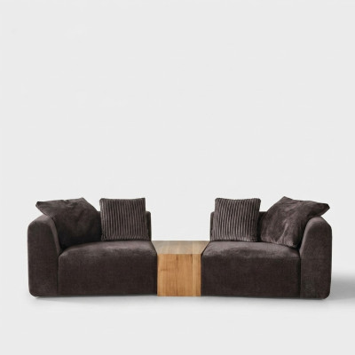 Canapé 4 places Canapés 4 places Design moderne Tissu en polyester Noir